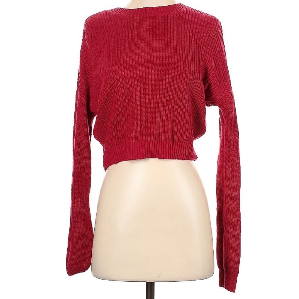 Hollister red knit sweater